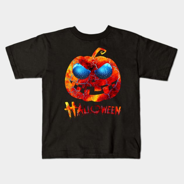 Happy Halloween Pumpkin Design Kids T-Shirt by KimLeex